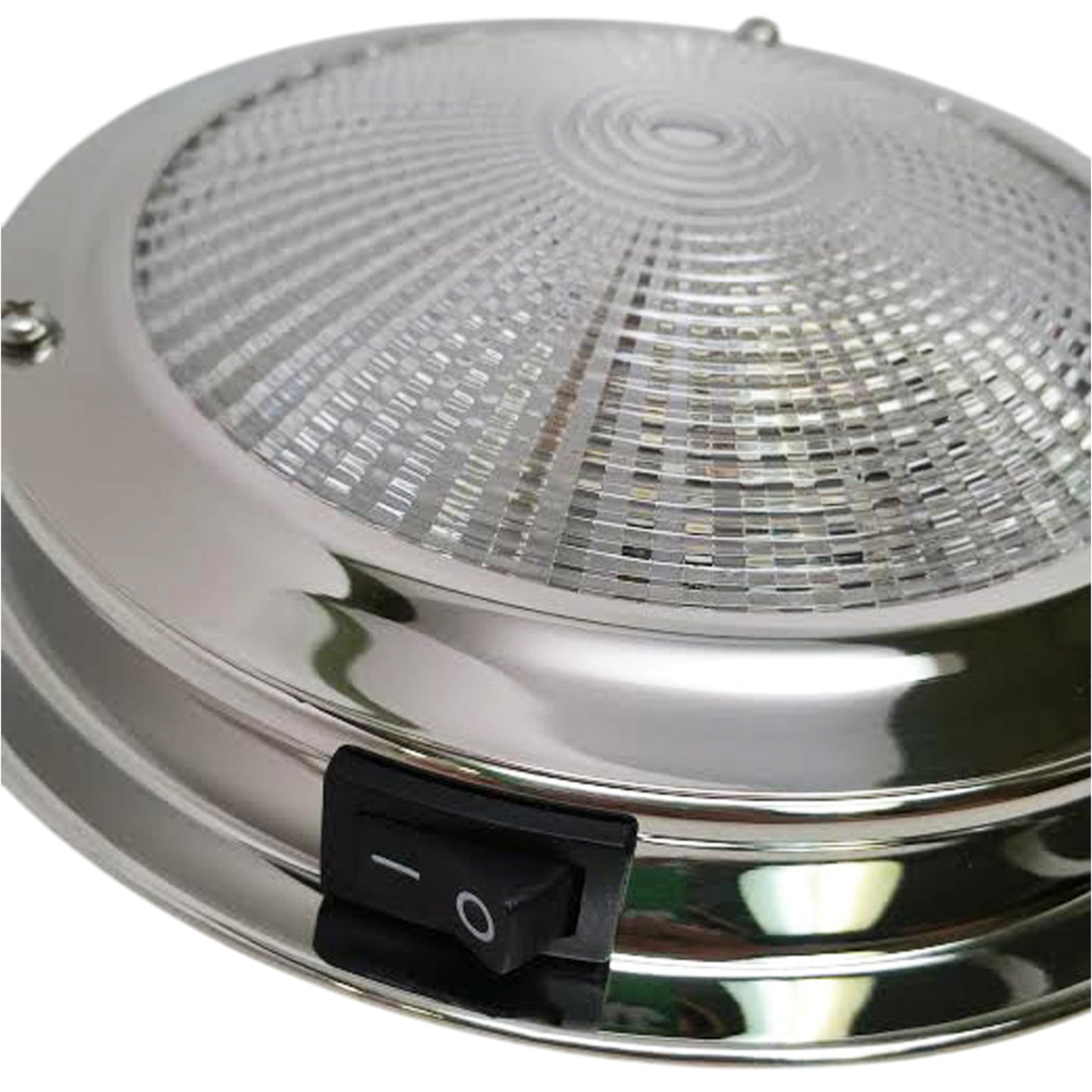 Pactrade Marine Interior Ceiling Dome Light 12V Boat RV Room Cabin Surface Mount Stainless Steel 304 Build-in Rocker Switch ON/OFF Clear Polycarbonate Lens