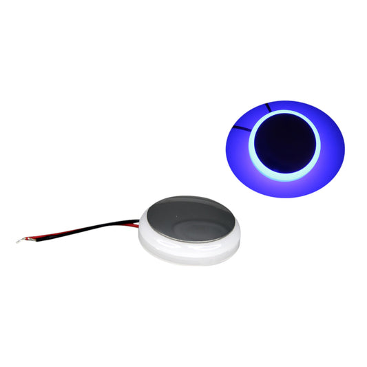 Pactrade Marine Boat Pontoon RV Round Surface Mount LED Stainless Steel Courtesy Light 360° 10-30v (Blue)