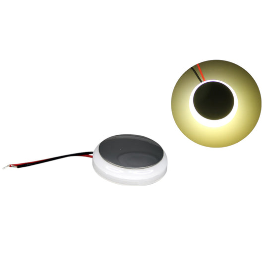 Pactrade Marine Boat Pontoon RV Round Surface Mount LED Stainless Steel Courtesy Light 360° 10-30v (White)