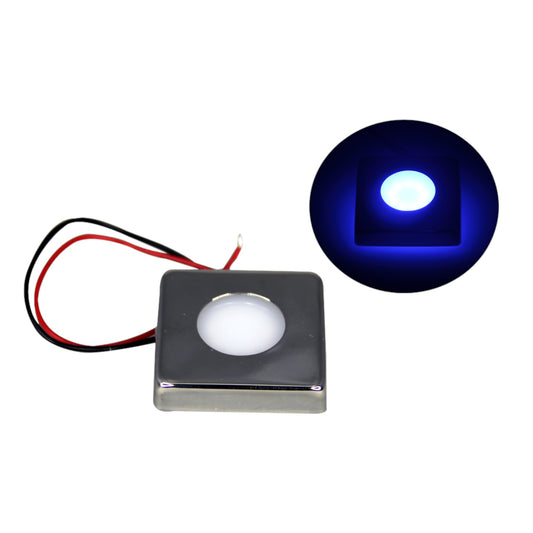 Pactrade Marine Boat Pontoon RV Surface Mount LED Stainless Steel Square Courtesy Light 10-30v (Blue)