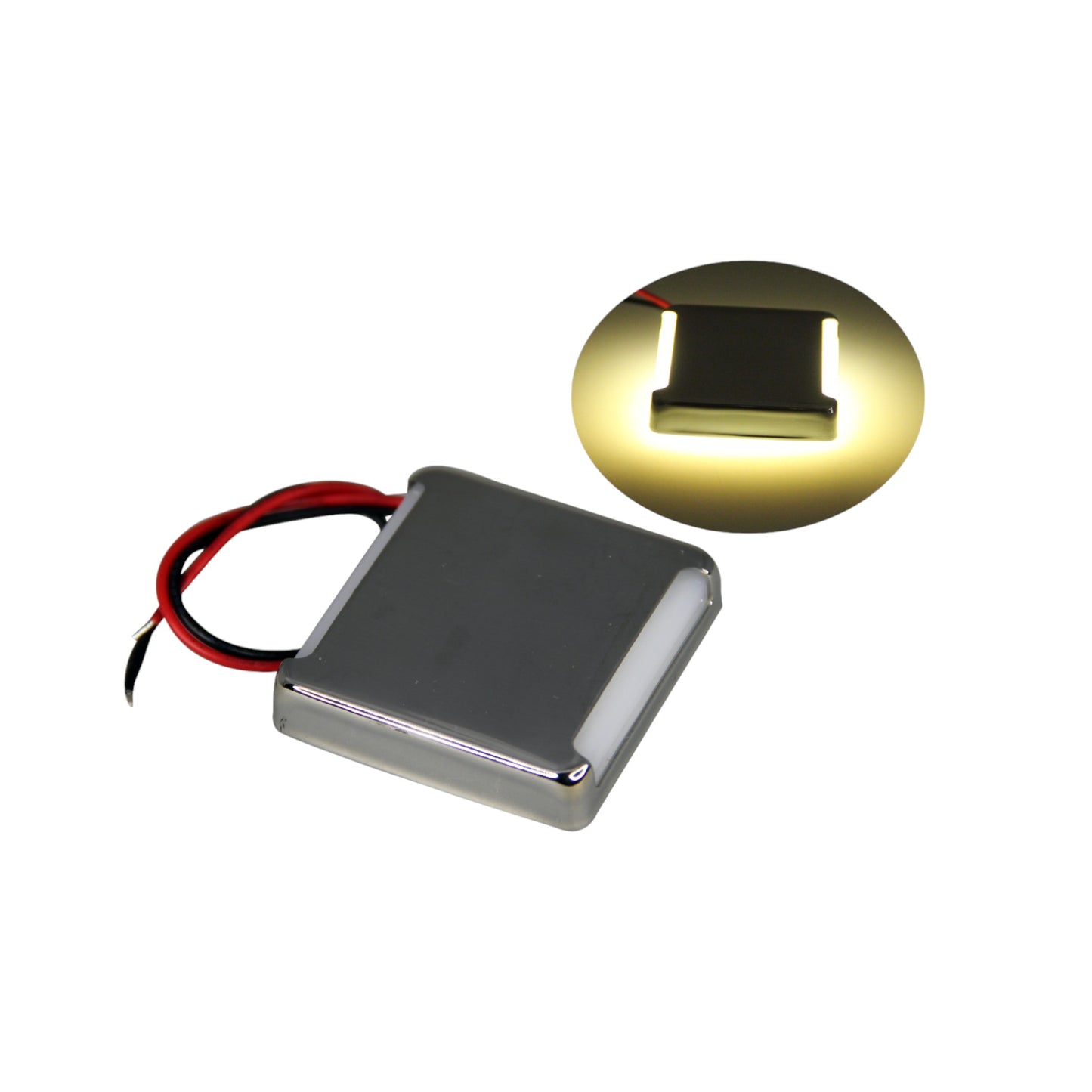 Pactrade Marine Boat Auto RV Trailer Stainless Steel LED Courtesy Square 90° Downward and 90° Upward Light (White)