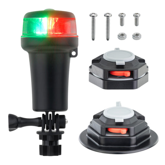 Pactrade Marine Navigation Lights for Boats LED - Red/Green Battery Powered Nav Lights for Boats - Surface Mounts (Flat), Swivel Base, 3-Mode Operation - 1NM Waterproof