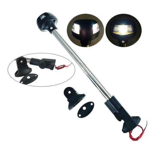 Pactrade Marine Boat LED All Round Anchor Stem Masthead Combo Navigation Light Adjustable Base Black Housing Nature White LED 2NM Surface Mount 10-30VDC IP66 CE RoHS Certified 14-1/4" Height