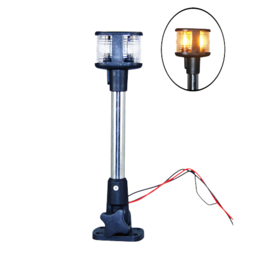 Pactrade Marine Boat Foldable Dual Mount Anchor Stern Light Aluminum Pole Warm White