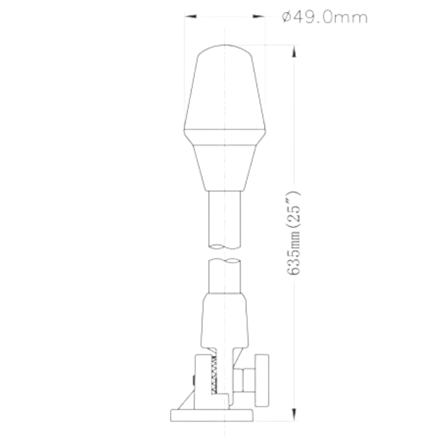 Pactrade Marine Boat Adjustable SS LED All Round Navigation Light 10-24VDC 25"H
