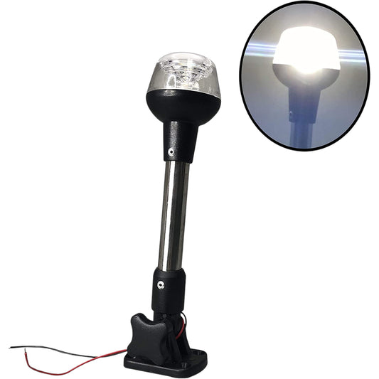 Pactrade Marine Adjustable Folding All Round Pole LED Light 9.5"H Navigation Stainless St