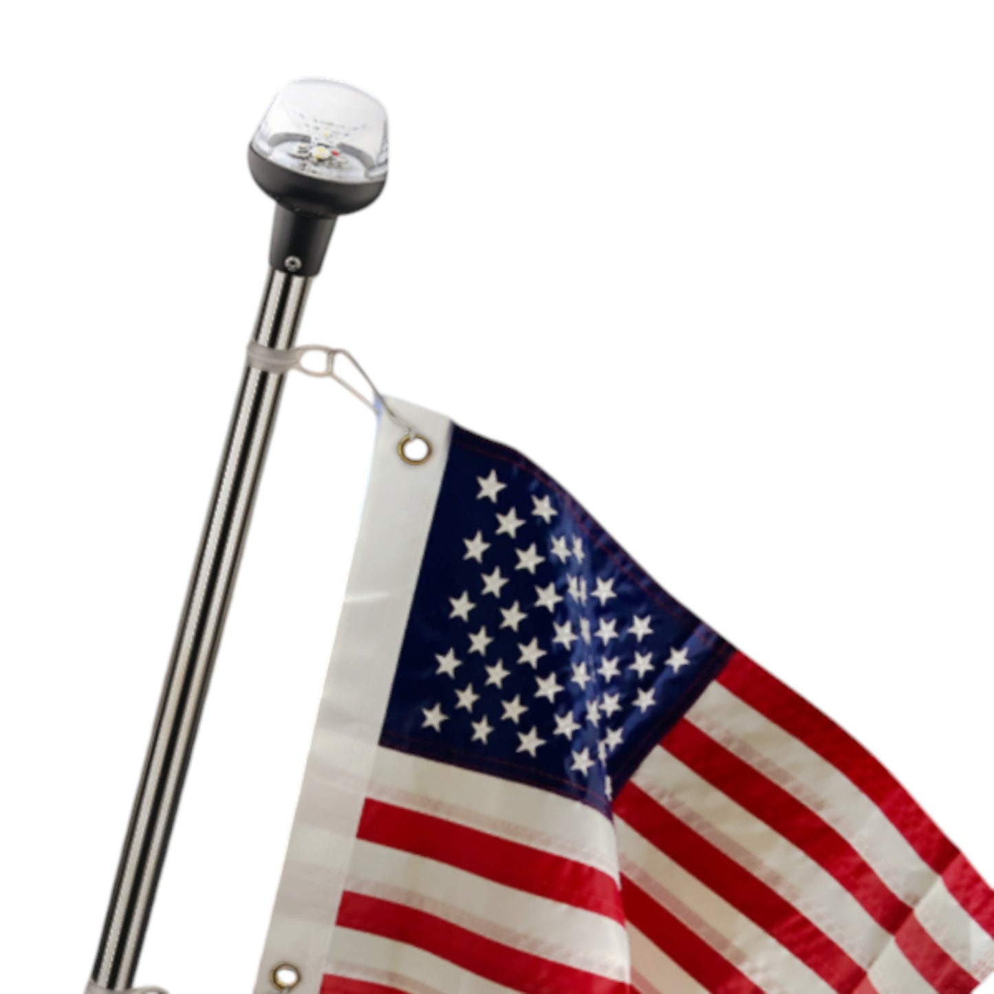 Pactrade Marine Navigation Lights for Boats LED - 24-Inch White LED Folding Stern Lights for Boats with American Flag 12x18 Inches (93 LM, 2 NM) | Boat Navigation Lights, American Flags for Boats