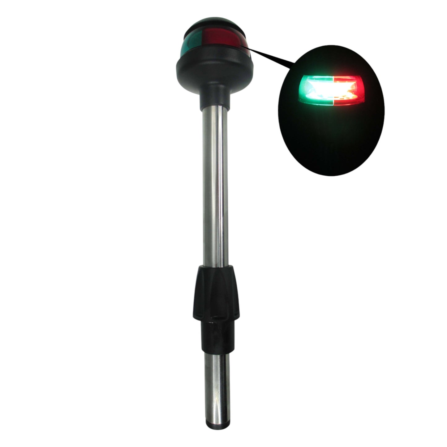 Pactrade Marine LED Green Red Navigation Bow Light 12" SS304 Pole Collar Plug in