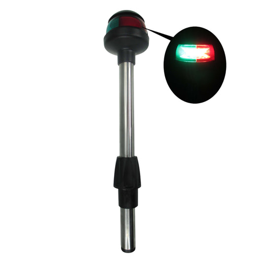 Pactrade Marine LED Green Red Navigation Bow Light 12" SS304 Pole Collar Plug in