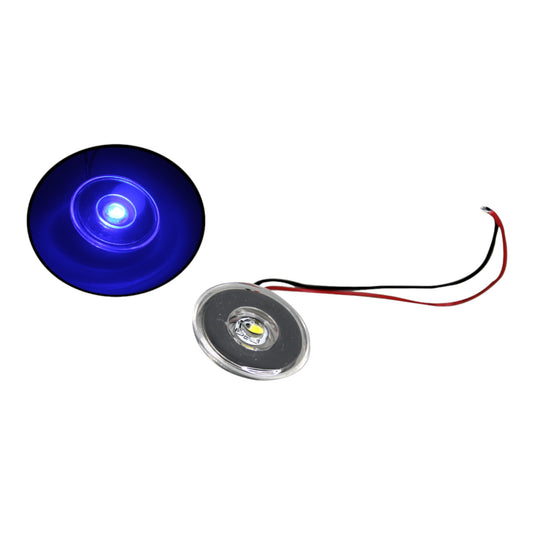 Pactrade Marine Boat Auto RV Trailer LED Courtesy Livewell Round Clear Lens Light Interior Exterior Blue)