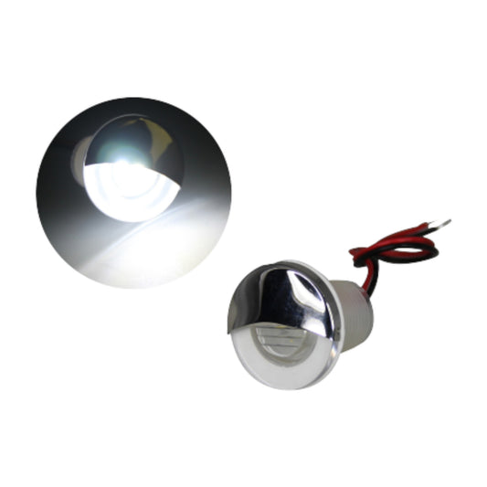 Pactrade Marine Boat Auto RV Trailer Stainless Steel 316 LED Courtesy Accent Round Down Clear Lens Light (White) 