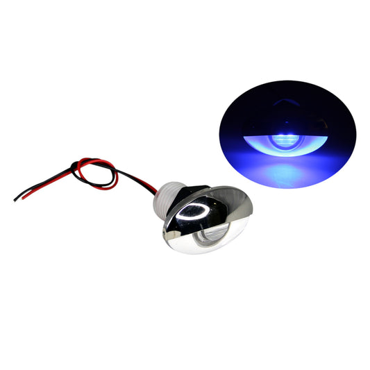 Pactrade Marine Auto RV Trailer Stainless Steel 316 LED Courtesy Accent Bezel Down Clear Lens Light (Blue)