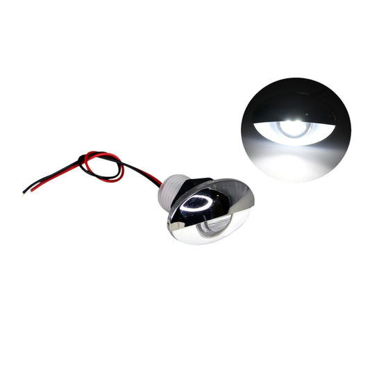 Pactrade Marine Auto RV Trailer Stainless Steel 316 LED Courtesy Accent Bezel Down Clear Lens Light (White)