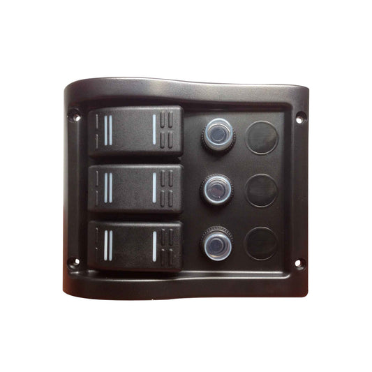 Pactrade Marine Boat 3 Gang Splashproof Switch Panel ODM Circuit Breaker with Caps