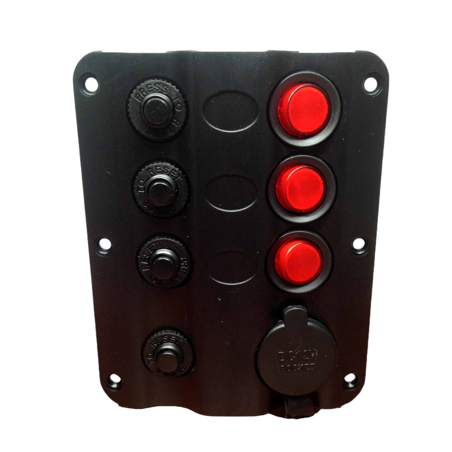 Pactrade Marine Boat Splashproof 3 Gang Switch Panel with Socket LED Iindicator