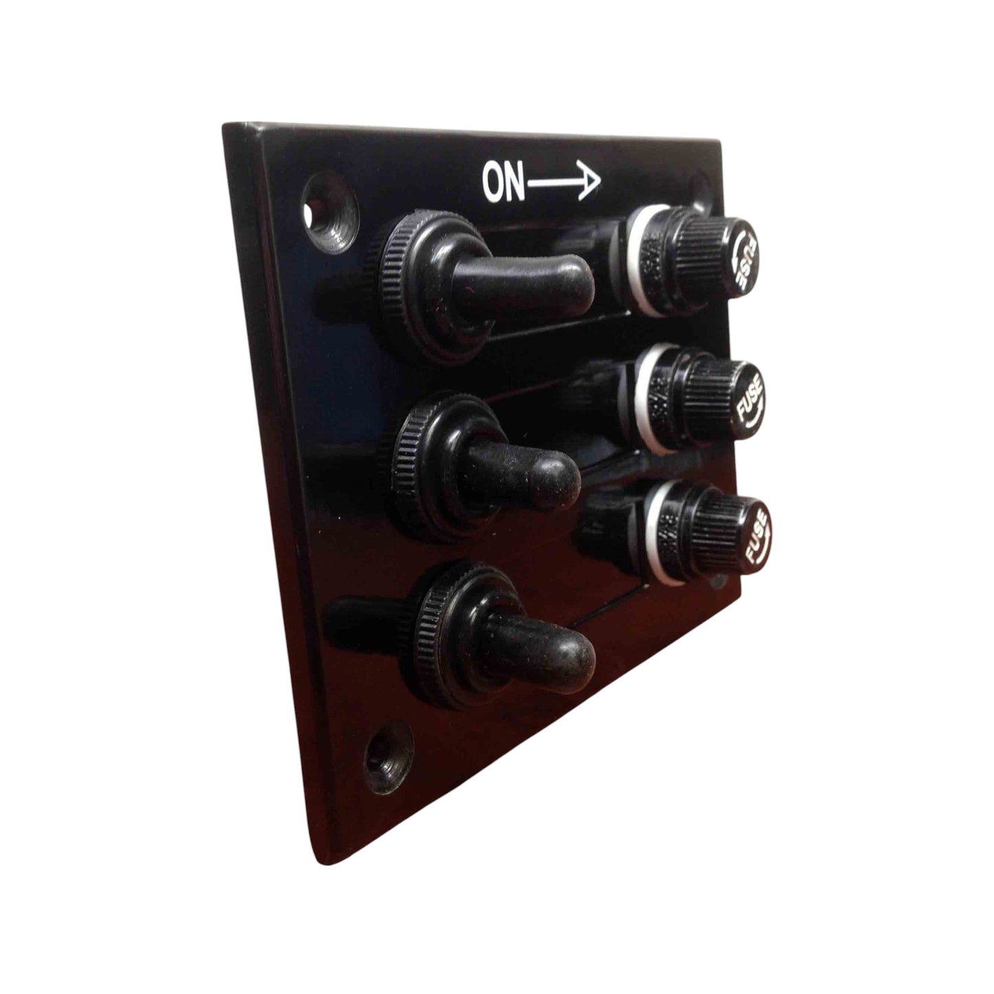 Pactrade Marine Boat 3 Gang Bakelite Plate Switch Panel with 5A Fuses Neoprene Toggle