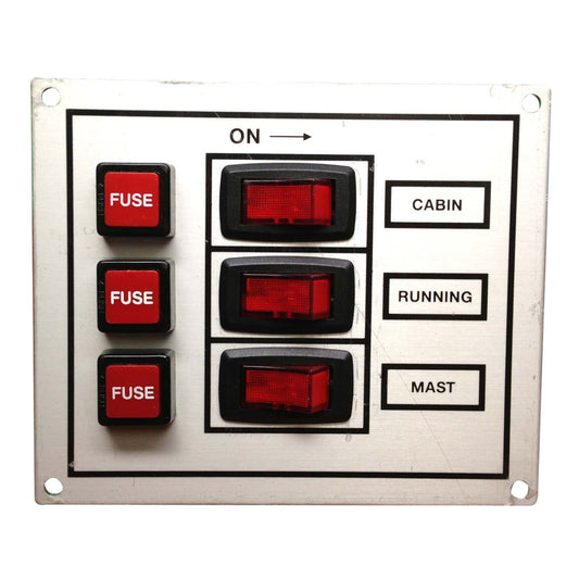 Pactrade Marine Boat Silver Aluminum Switch Plate LED indicator UL Approved Splashproof