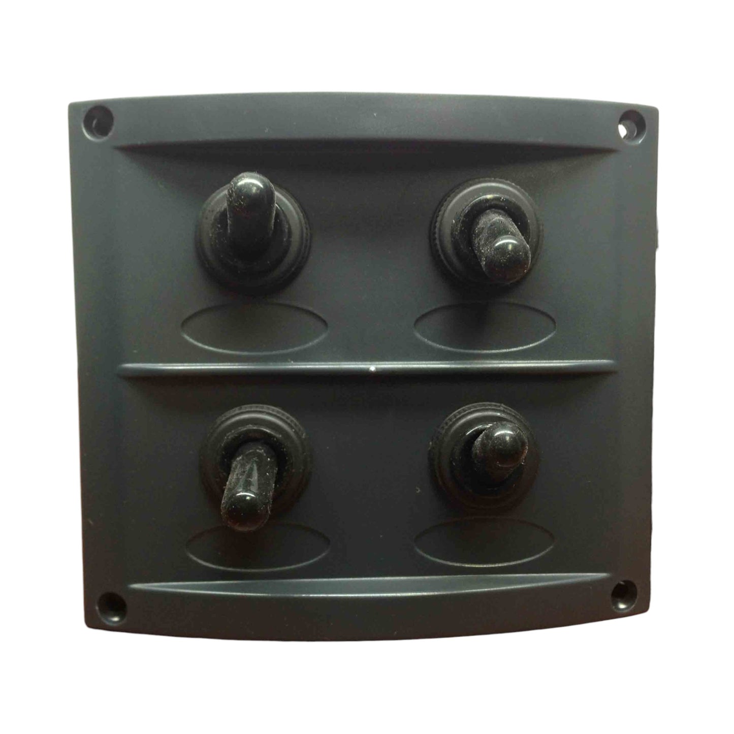 Pactrade Marine Boat Waterproof Switch Panel with Fuses & Neoprene Cap Switches, Black