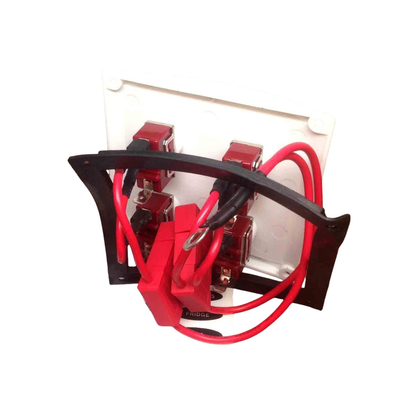 Pactrade Marine Boat White Waterproof Switch Panel with Fuses & Neoprene Cap Switches