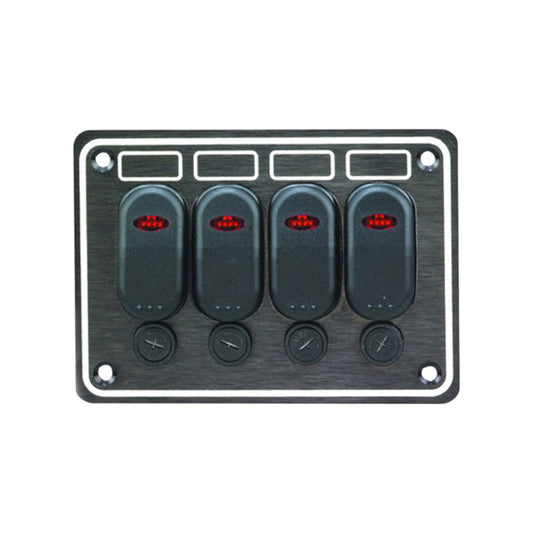 Pactrade Marine Boat 4 Gang Splashproof Switch Panel with LED ODM