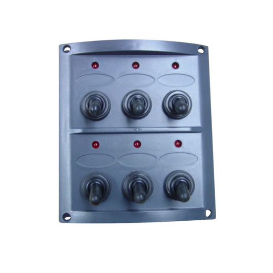 Pactrade Marine Boat 6 Gang Splashproof Switch Panel with Light Indicator