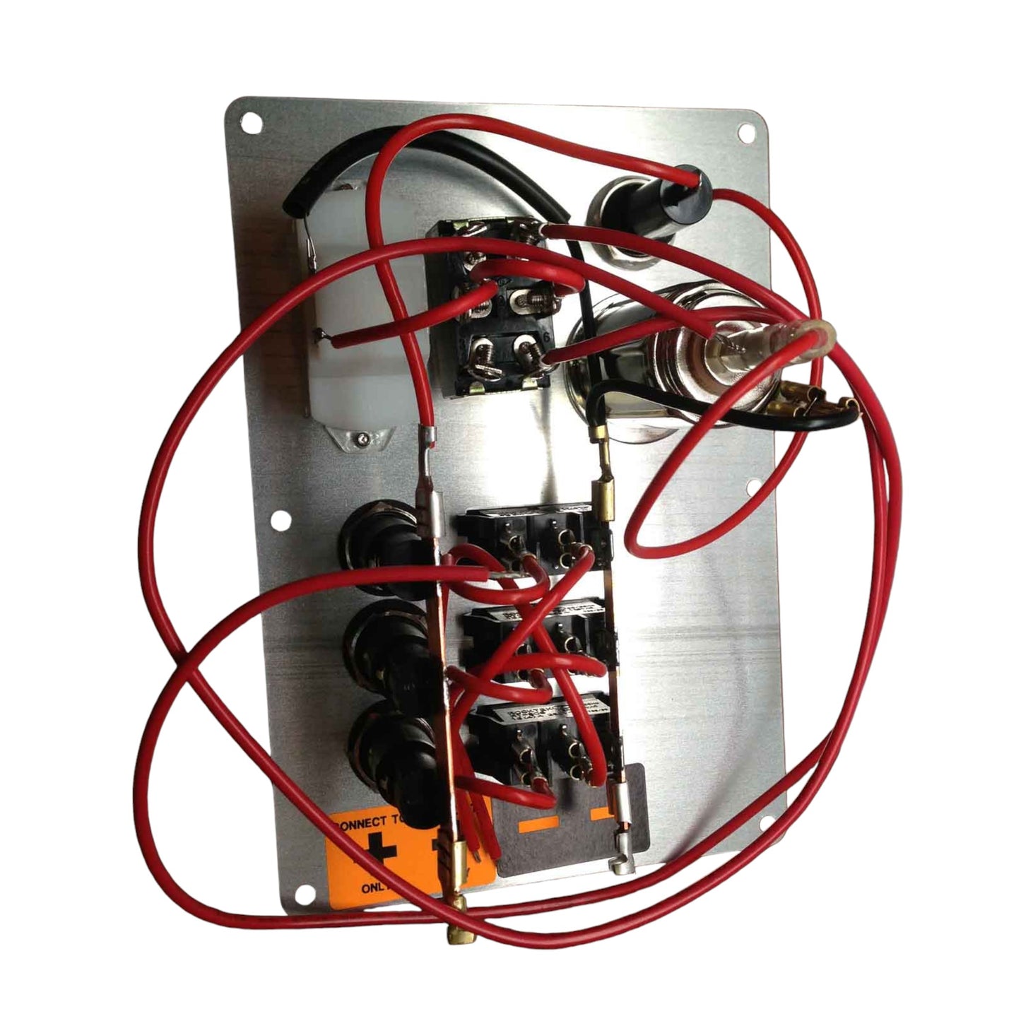 Pactrade Marine Boat Aluminum Switch Panel 3 Gang w/ Battery Tester & Cigarette Lighter