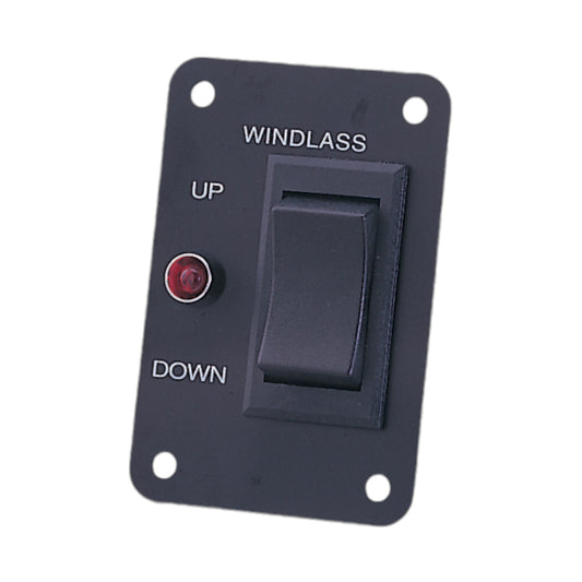 Pactrade Marine Boat Anchor Windlass Winch Switch Aluminum Plate 2 Way LED Light