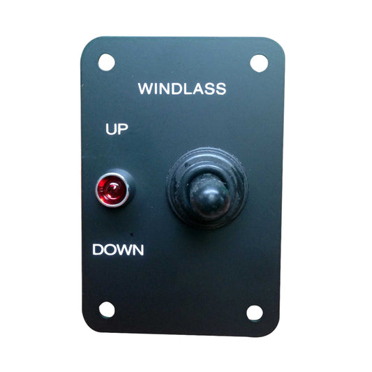 Pactrade Marine Boat Anchor Windlass Return Toggle Switch Aluminum Plate 2 Way LED Light