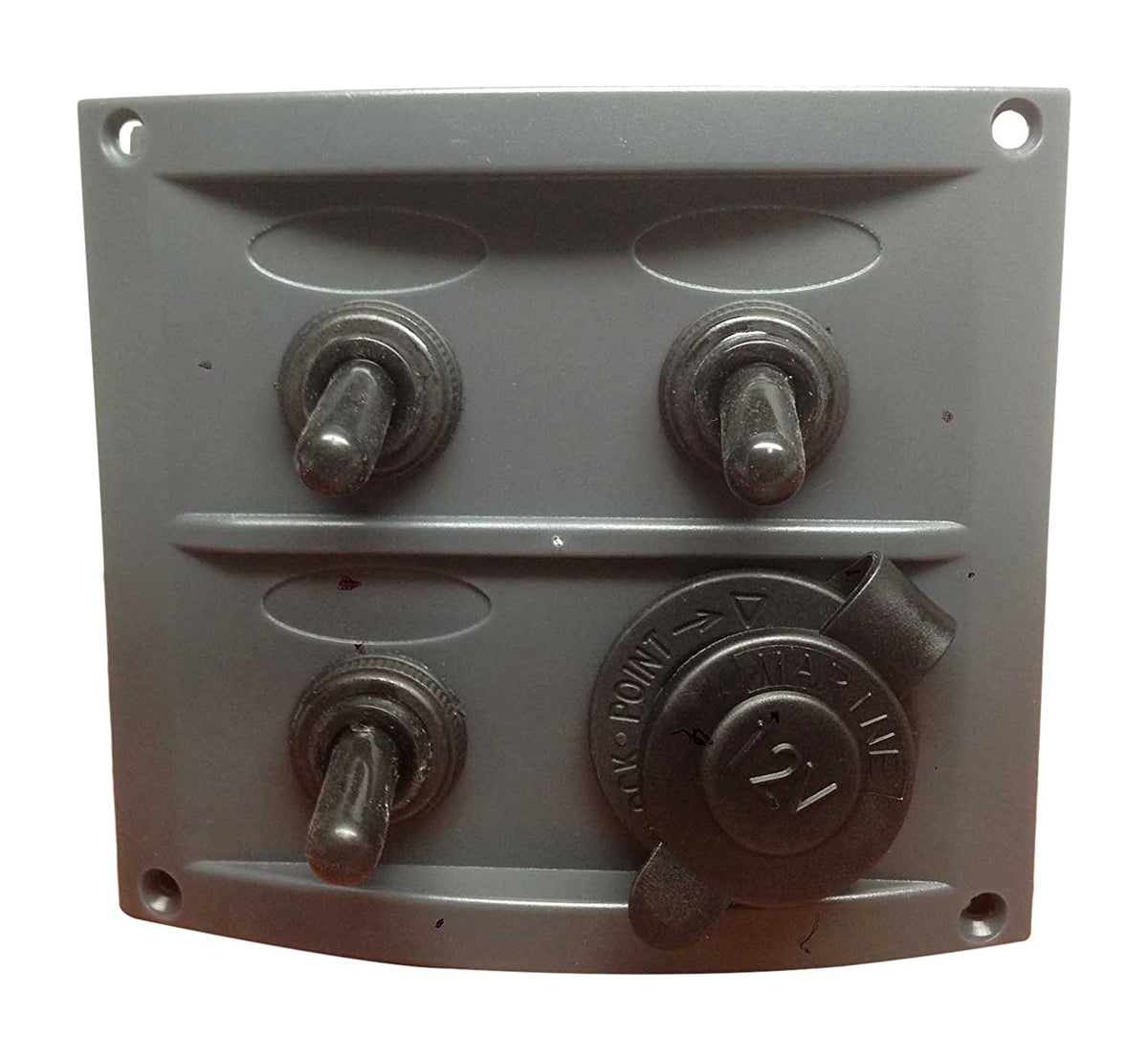 Pactrade Marine Boat 3 Gang Waterproof Switch Panel with Cigarette Soc
