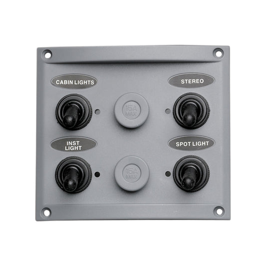 Pactrade Marine Boat 4 Gang Splash Proof Switch Panel with LED Indicator Light