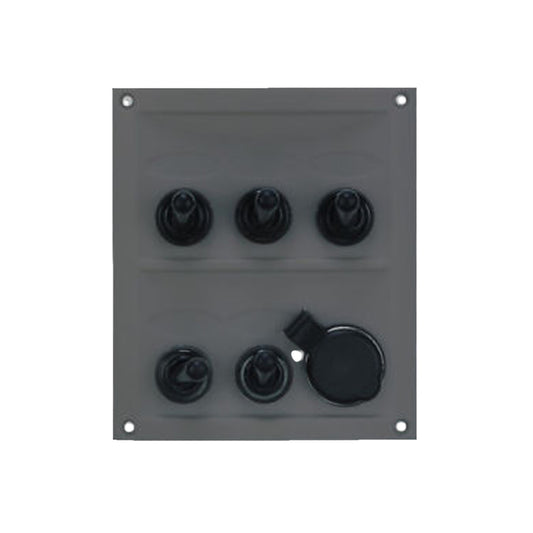 Pactrade Marine Boat 5 Way Switch Splashproof Panel ODM, Black