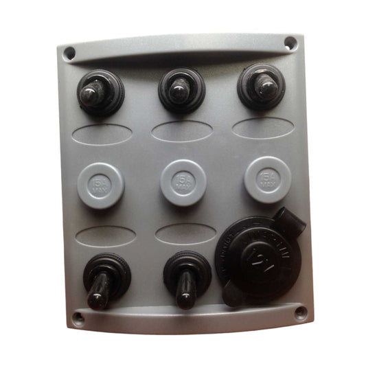 Pactrade Marine Boat 5 Gang And Cigarette Socket Switch Panel One Momentary Switch