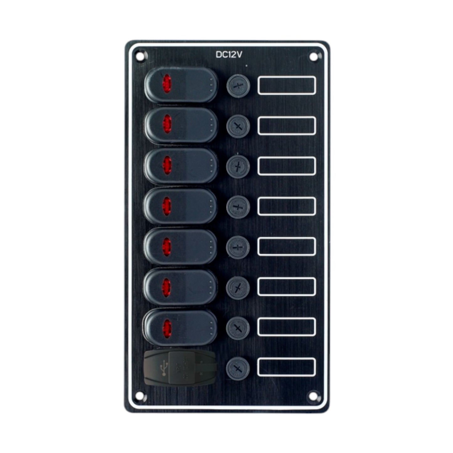 Pactrade Marine Boat LED Waterproof Aluminum Switch Panel W/ USB Charger 5X9.5"