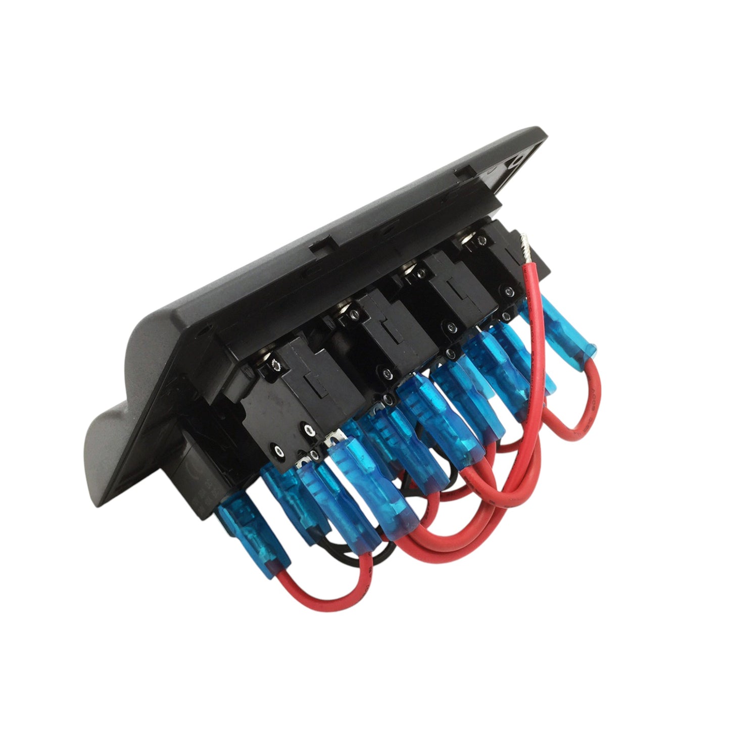 Pactrade Marine Boat Blue Splashproof Switch Panel 4 Gang with LED Rocker Circuit Breaker