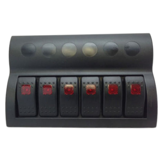 Pactrade Marine Boat Splashproof Switch Panel Circuit Breaker 6 Gang LED Indicator Rocker