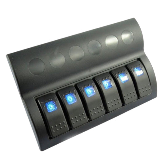 6 Gang Pactrade Marine Boat Rocker Switch Panel Circuit Breaker LED Indicator