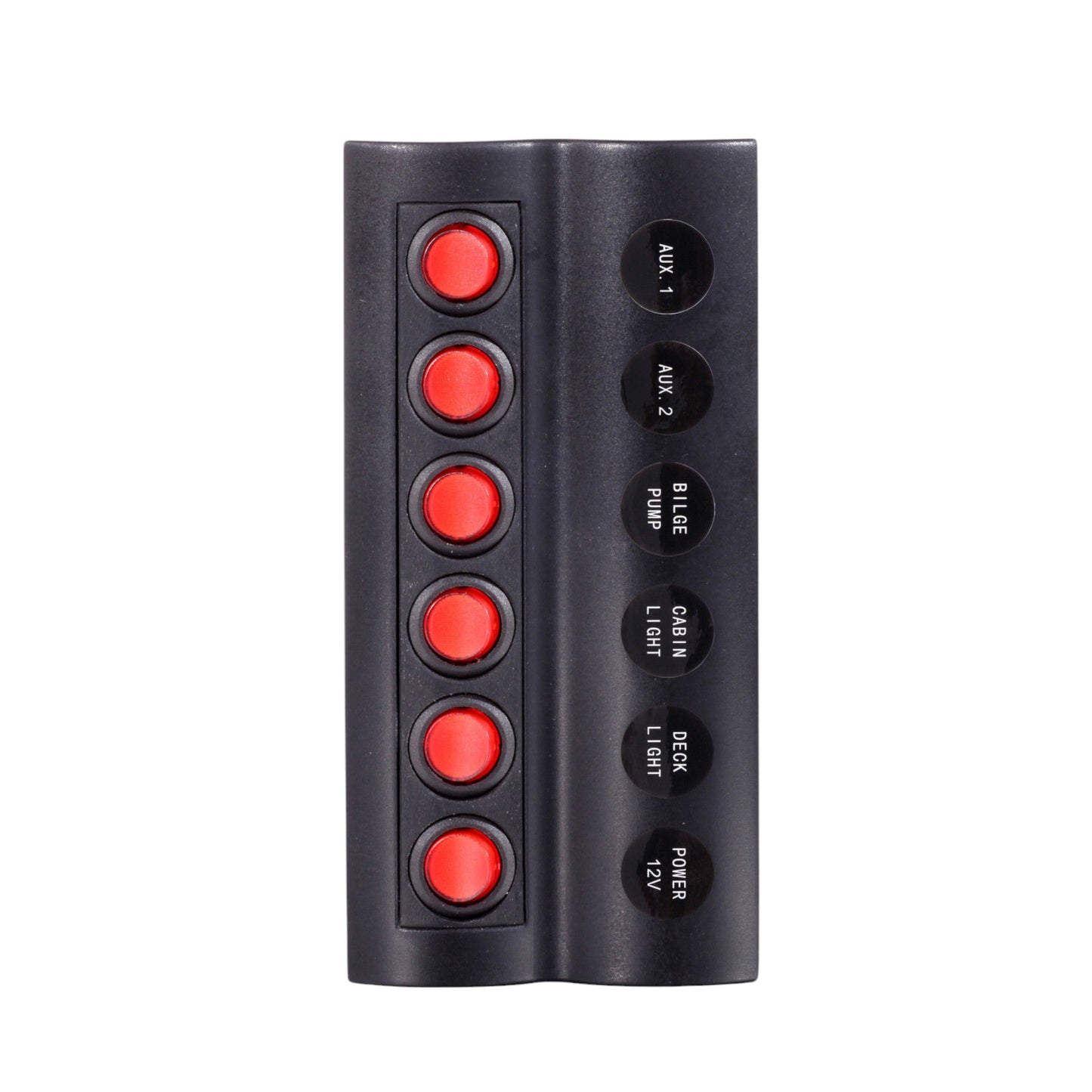 Pactrade Marine Boat Splashproof Switch Panel 6 Gang Circuit Breaker LED Indicator Rocker