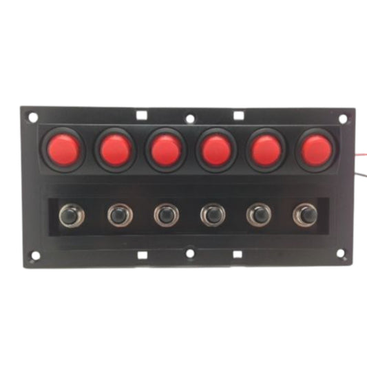 Pactrade Marine Boat Splashproof Switch Panel 6 Gang Circuit Breaker LED Indicator Rocker