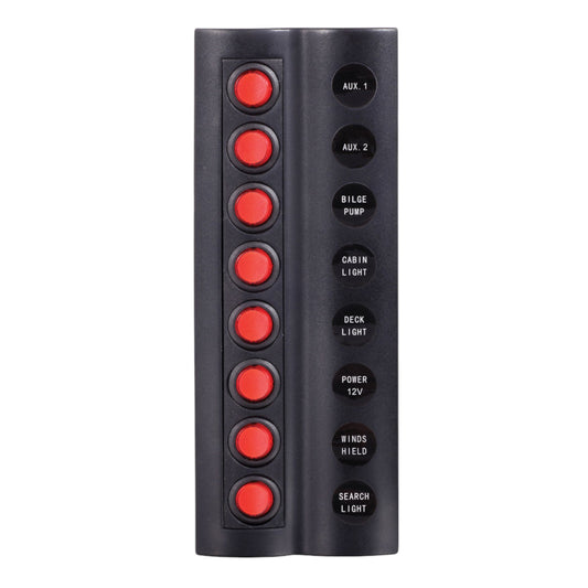 Pactrade Marine Boat Splashproof Switch Panel 8 Gang Circuit Breaker LED Indicator Rocker