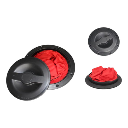 Pactrade Marine Boat Kayak Canoe Fishing Rigging Sailing Heavy Duty Black Plastic 6'' Twist-N-Lock Waterproof Deck Plate Hatch Cover w/Storage Bag