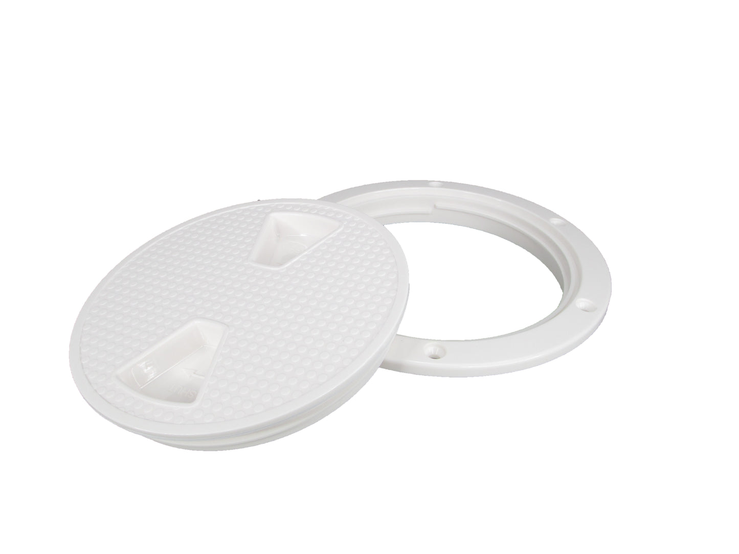 Pactrade Marine RV Heavy Duty White Plastic 6'' Twist-N-Lock Waterproof Deck Plate Inspection Hatch Circle Center