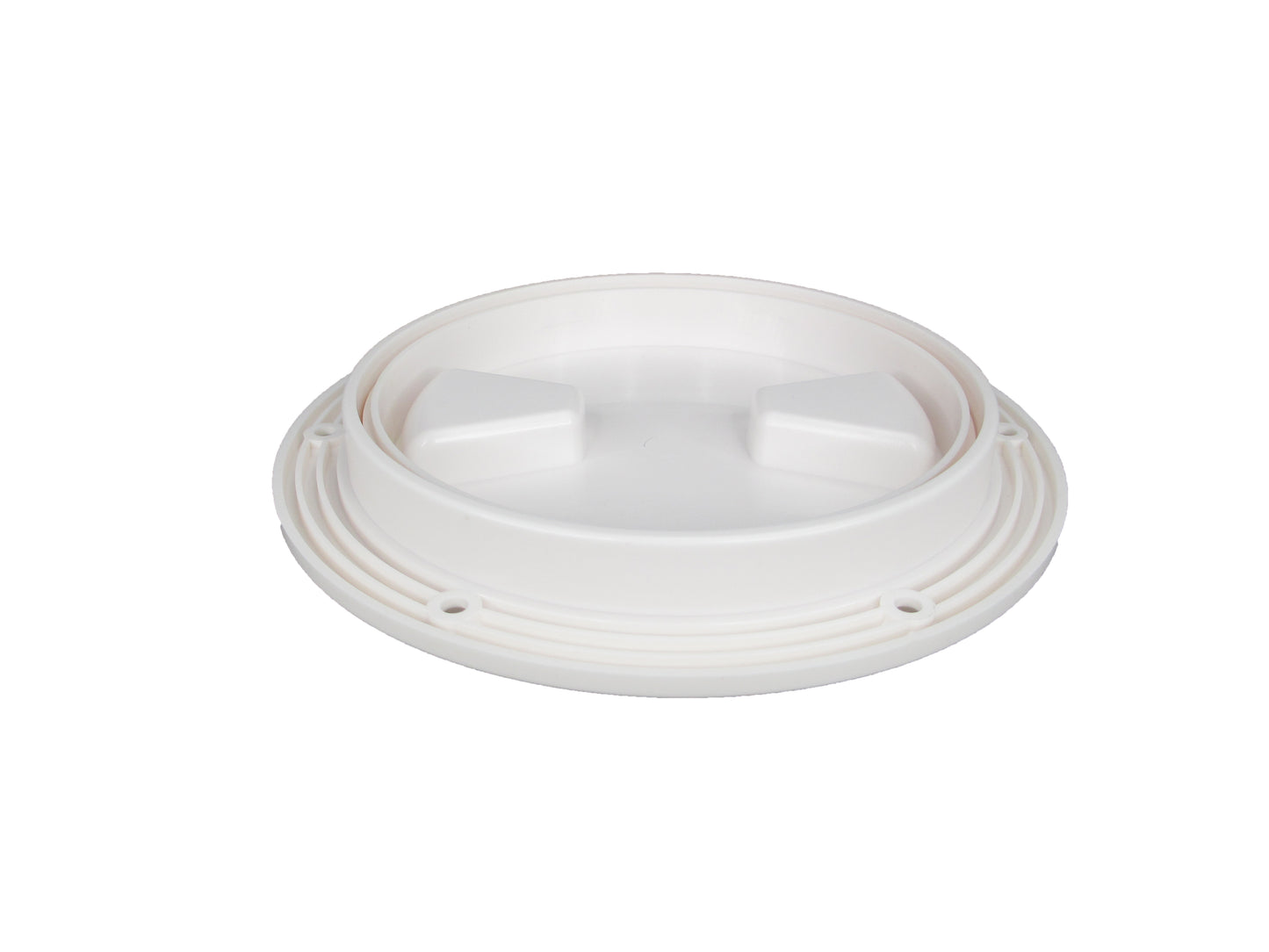Pactrade Marine RV Heavy Duty White Plastic 6'' Twist-N-Lock Waterproof Deck Plate Inspection Hatch Circle Center