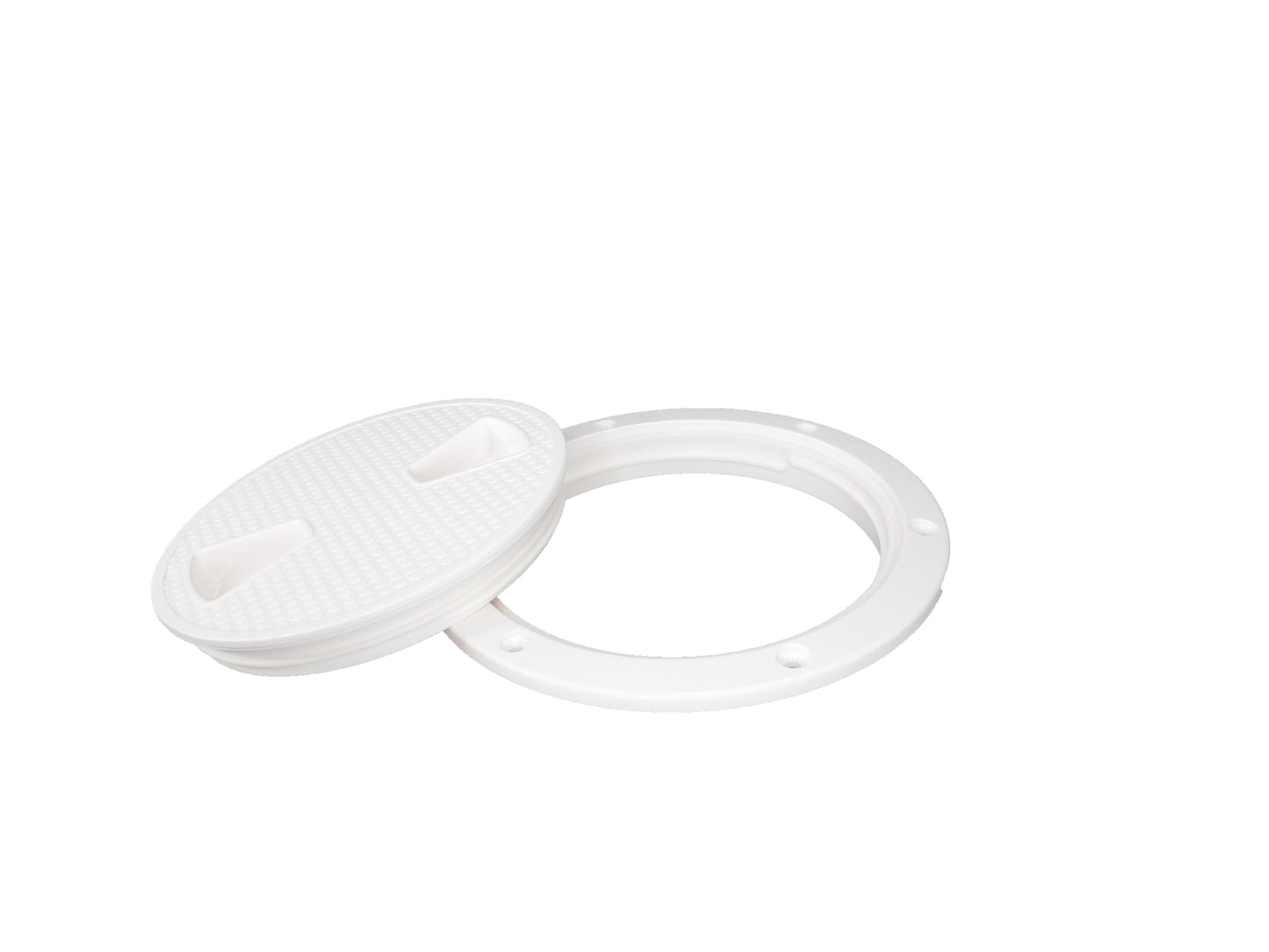 Pactrade Marine RV Heavy Duty White Plastic 6'' Twist-N-Lock Waterproof Deck Plate Inspection Hatch Circle Center