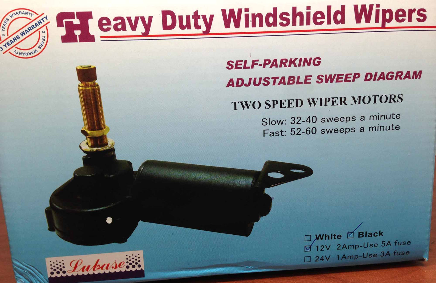 Pactrade Marine Boat Heavy Duty Wiper Blade Motor 110 Deg Adjustable 1.5" Shaft Two Speed