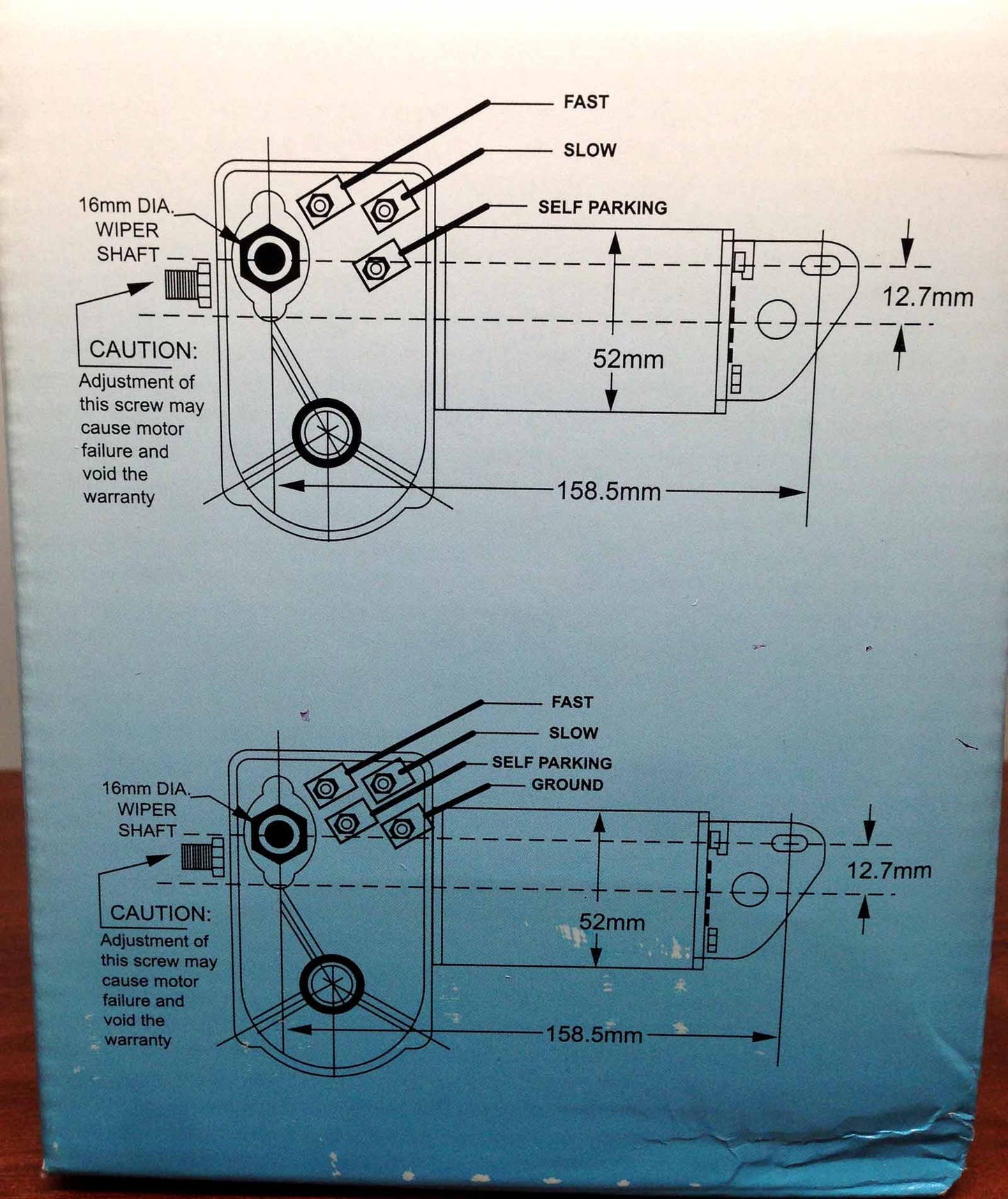 Pactrade Marine Boat Heavy Duty Wiper Blade Motor 110 Deg Adjustable 1.5" Shaft Two Speed