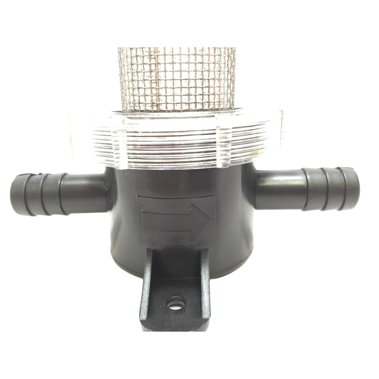 Pactrade Marine Boat PC In-Line Strainer SS Large Mesh Filter For 0.5" Hose Clear Cover