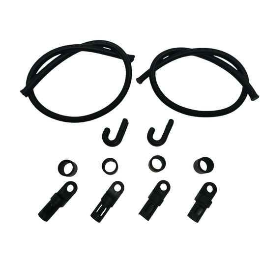 Pactrade Marine Kayak Paddle Keeper KIT 2 14" Leash 2 J Hook 4 Bungee Cord & Sleeve Canoe Marine