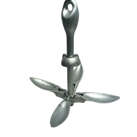 Pactrade Marine Zinc Plated Steel Anchor 3.3 LBS 4 Foldable Arms For Kayak Canoe Boat