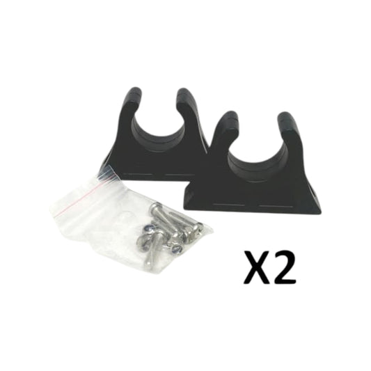 Pactrade Marine Boat Canoe Kayak Pair of Black Paddle Clips 1 1/8" Diameter