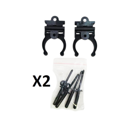 Pactrade Marine Boat Canoe Kayak Pair (2 PCS) of Black Folding Paddle Clip Kit